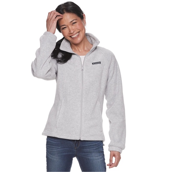 Columbia Gray Heather Full Zip Fleece Jacket Size Smalll - Picture 1 of 10